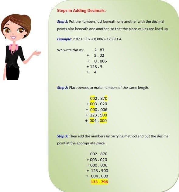 adding and subtracting decimals