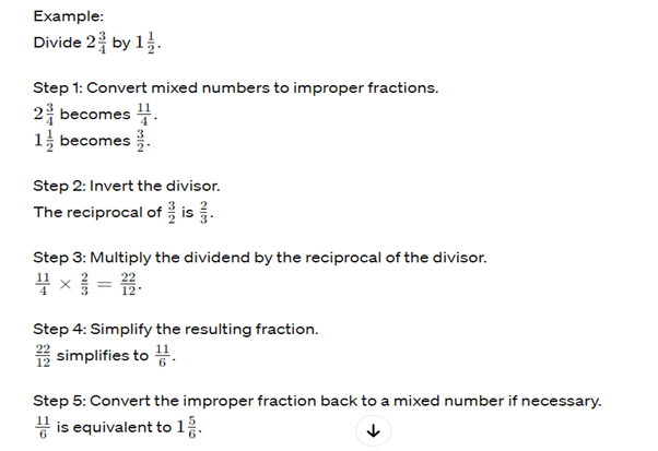 Dividing Mixed Numbers Example