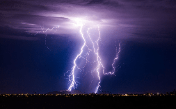 Lightning from sky